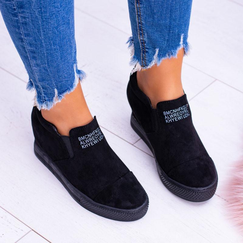 slip on wedge sneakers faux suede